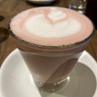 Beetroot latté  at Sycamore Meadows in Reservoir