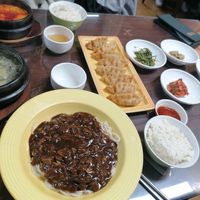 Jajangmyeon, spicy tofu stew, Outer leave stew and kimchi dumplings at Oh Se Gae Hyang - 오세계향 in Seoul