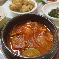 Spicy beef stew. The spice here is always beyond my limit but so addicting! (& I love spicy!)  at Oh Se Gae Hyang - 오세계향 in Seoul