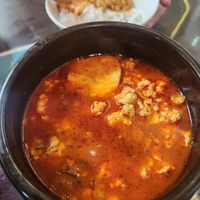 Spicy tofu stew without alliums  at Oh Se Gae Hyang - 오세계향 in Seoul