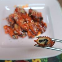 Fried mushroom roll - inside at Oh Se Gae Hyang - 오세계향 in Seoul