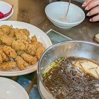 vegan fried chicken & naengmyeon at Oh Se Gae Hyang - 오세계향 in Seoul