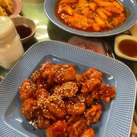 spicy 'chicken' and tteokbokki at Oh Se Gae Hyang - 오세계향 in Seoul