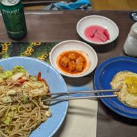 Ordered the right amount 2nd time chinese stir fry noodles, egg. at Oh Se Gae Hyang - 오세계향 in Seoul