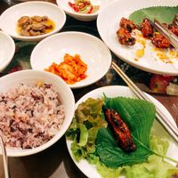 the grilled mushrooms rolls are to die for. we ordered extra ssam and rice to make them into little wraps! at Oh Se Gae Hyang - 오세계향 in Seoul