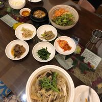 Pictured: Bibimbap at the top, and the Noodle Soup at the bottom. (I don't recommend the Noodle Soup). at Oh Se Gae Hyang - 오세계향 in Seoul