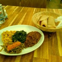 Selection of curries and delicious flatbread at Engocha in North West London