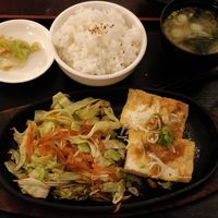 Veg'n tofu steak set at Osaka Sushi Tonkatsu in Vientiane
