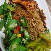 $3 bee hoon and kuey tiao plus 3 dishes at Wan Fu Shi Jie 萬佛世界 in Central Singapore