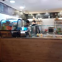 Inside at Falafel Bar in Budapest