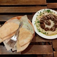 Hummus falafel plate at Falafel Bar in Budapest