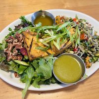Tofu with market leafy greens and California quinoa  at Mary Be Kitchen in Toronto