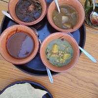 Parte de la degustación de mole at Hierba Dulce in Oaxaca
