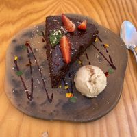 Chocolate cake at Hierba Dulce in Oaxaca