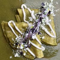 enchiladas verdes   at Hierba Dulce in Oaxaca