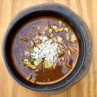 bean soup - quite bland  at Hierba Dulce in Oaxaca