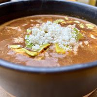 bean soup - quite bland   at Hierba Dulce in Oaxaca