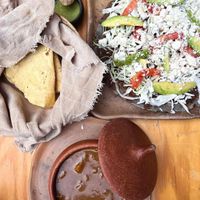 Mole and Tlayuda  at Hierba Dulce in Oaxaca