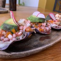mushroom ceviche   at Hierba Dulce in Oaxaca