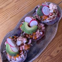 mushroom ceviche   at Hierba Dulce in Oaxaca