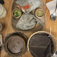 Tlayuda and mole  at Hierba Dulce in Oaxaca