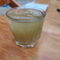 Agua del día, guayaba y hierbabuena at Hierba Dulce in Oaxaca