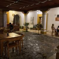 The dining space at Hierba Dulce in Oaxaca