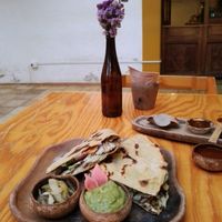 Tlayuda sencilla at Hierba Dulce in Oaxaca