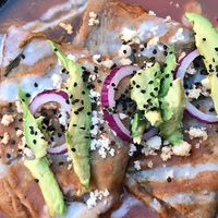 enfrijoladas at Hierba Dulce in Oaxaca