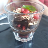 Mousse de chocolate oaxaqueño at Hierba Dulce (vegan, I supposed with avocado) #mousse #chocolate at Hierba Dulce in Oaxaca