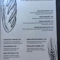 Menu at Hierba Dulce in Oaxaca