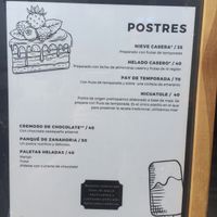 Menu at Hierba Dulce in Oaxaca