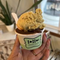 pistachio and dark chocolate  at Bobboi Natural Gelato in La Jolla