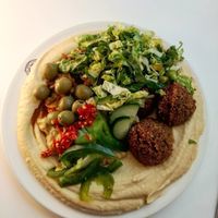 vegetarian mix hummus at Hummus and Couscous Bar - Aupark Mall in Bratislava