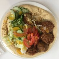 The portion as two palms at Hummus and Couscous Bar - Aupark Mall in Bratislava
