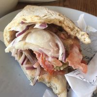 Falafel wrap although think I ate all the falafel before I remembered a photo! at The Real Greek in Windsor
