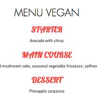 Menu at Paris en Scene in Paris