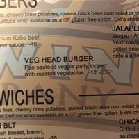 Veg Head Burger - can be made vegan with lettuce bun. at Big Bear Lake Brewing Company in Big Bear Lake