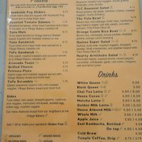 Part 2 menu at Three Ladies Cafe in Davis