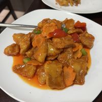 vegan chicken in sweet and sour sauce  at Pato Beikin in Valencia