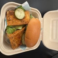 Tofu sandwich with pickles   at DIG in Boston