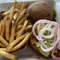 Vegan burger and fries. (Not beyond, impossible, etc) at DFW - Twisted Root Burger - TA in Dallas