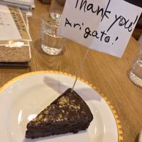 Vegan chocolate cake ! Wow so good. Made from brown rice flour  at Horieza in Kobe