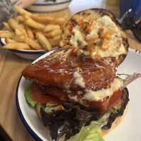 Inside the vegan chilli Nelson burgerr  at Culture Burger Joint in Nelson