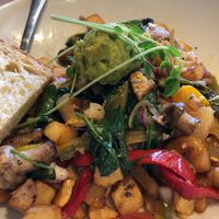 No egg scramble with tomatoes and onions added at Second Nature in San Diego