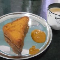 Bread Pakora & Chiya at Lumbini Sat Saheb Pure Vegetarian Food in Lumbini