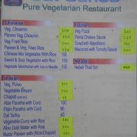 menu at Lumbini Sat Saheb Pure Vegetarian Food in Lumbini