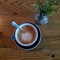 Oatmilk latte at W Filizance Cafe in Poznan