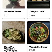 Vegan menu 2   at Tatsu in Fortitude Valley