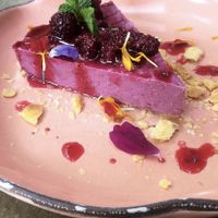 Cheesecake  at Justo Restaurant in Medellin